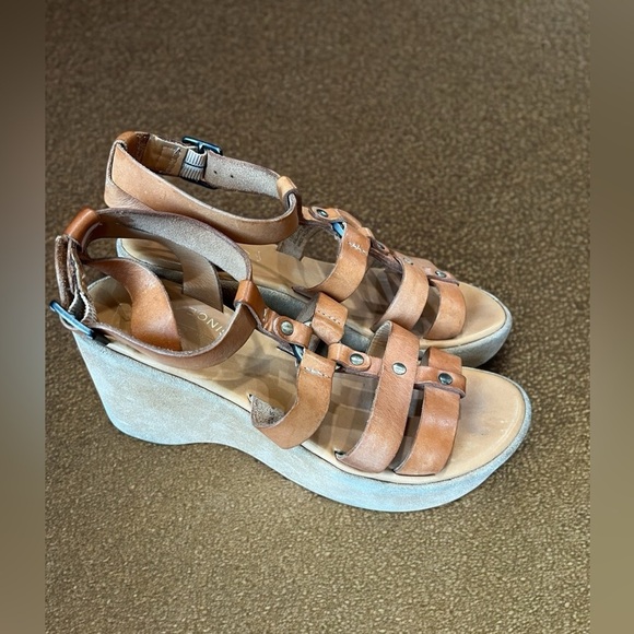 Summer sandals Kork-Ease Tan leather Wedge straps - Picture 2 of 8